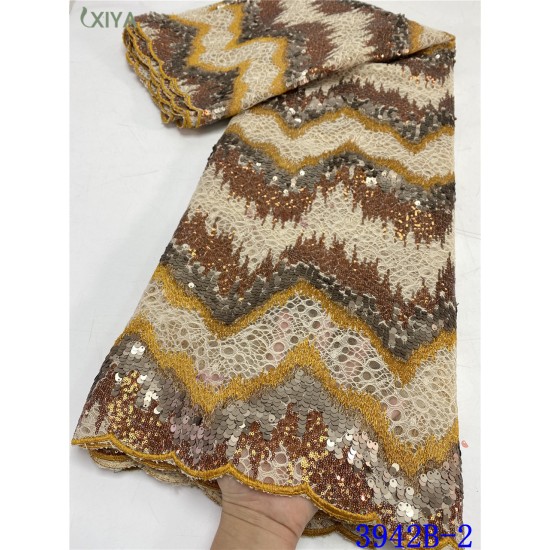 Latest African Lace Fabric Sequin Lace French Tulle Mesh Lace Fabric with Sequins Beautiful Nigerian Sequence Lace APW3942B Latest African Lace Fabric Sequin Lace French Tulle Mesh Lace Fabric with Sequins Beautiful Nigerian Sequence Lace APW3942B