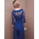 Royal Blue 2021 Plus Size Mother Of Bride Pant Suit 3/4 Lace Sleeve Mother Jumpsuit Chiffon Cocktail Party Evening Dresses Royal Blue 2021 Plus Size Mother Of Bride Pant Suit 3/4 Lace Sleeve Mother Jumpsuit Chiffon Cocktail Party Evening Dresses