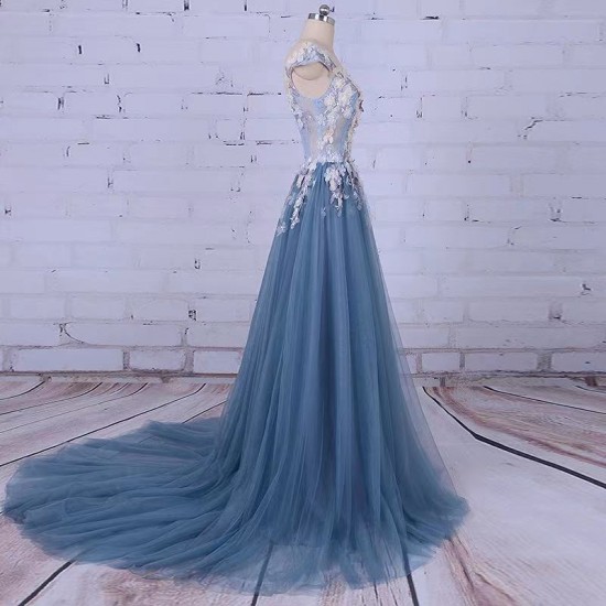 Paolo Sebastian Lace Prom Dresses Sheer Plunging Neckline Appliqued Party Gowns Cheap Sweep Train Tulle Beads Evening Gowns Paolo Sebastian Lace Prom Dresses Sheer Plunging Neckline Appliqued Party Gowns Cheap Sweep Train Tulle Beads Evening Gowns