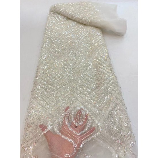 Embroidery Sequence Lace Fabric High Quality Beaded Sequin Africa French Net Mesh Tulle Sequins Wedding Party Lace Fabric Embroidery Sequence Lace Fabric High Quality Beaded Sequin Africa French Net Mesh Tulle Sequins Wedding Party Lace Fabric