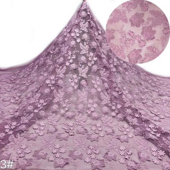 3colors High quality Hollow grid 3D flower embroidery mesh lace Nigeria fabric lace/ladies dress/evening dress/suit fabric 3colors High quality Hollow grid 3D flower embroidery mesh lace Nigeria fabric lace/ladies dress/evening dress/suit fabric