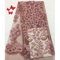 French Lace Fabrics 2018 African Tulle Lace Fabric With Stones High Quality Nigerian Lace Fabric For Party Dress R68