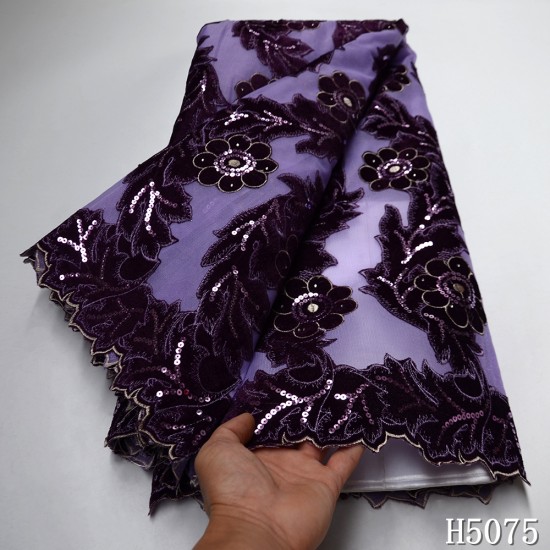 HFX French Velvet Lace Fabric 2021 High Quality Green African Tulle Lace Farics With Sequins for Nigerian Wedding Party F5075 HFX French Velvet Lace Fabric 2021 High Quality Green African Tulle Lace Farics With Sequins for Nigerian Wedding Party F5075