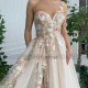 Champagne Fairy Boho Wedding Dress Colorful Lace Bride Dresses Vestidos de Noiva one Shoulder Princess Wedding Gowns Split Champagne Fairy Boho Wedding Dress Colorful Lace Bride Dresses Vestidos de Noiva one Shoulder Princess Wedding Gowns Split