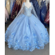 Light Sky Blue Quinceanera Dresses With Cape Sequins Beads 3D Flowers Backless Princess Sweet 16 Gown Vestidos De 15 Años Light Sky Blue Quinceanera Dresses With Cape Sequins Beads 3D Flowers Backless Princess Sweet 16 Gown Vestidos De 15 Años