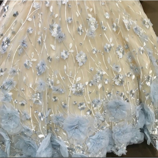 Light Sky Blue Quinceanera Dress Off Shoulder Appliques Sequins Flowers Party Princess 16 Ball Gown Vestidos De 15 Años Light Sky Blue Quinceanera Dress Off Shoulder Appliques Sequins Flowers Party Princess 16 Ball Gown Vestidos De 15 Años