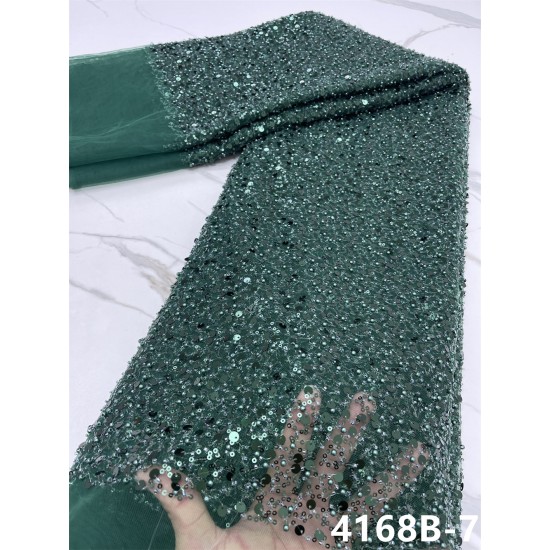 XIYA French 3d beads Lace Fabric 2021 High Quality Embroidery African Net Laces Nigerian Tulle Fabrics In Purple 4168B XIYA French 3d beads Lace Fabric 2021 High Quality Embroidery African Net Laces Nigerian Tulle Fabrics In Purple 4168B