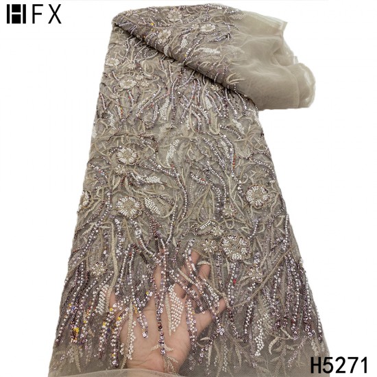 HFX Black High-End Latest Tulle Lace Fabric With Beads Luxury Evening Dress Sequins Embroidery French Lace Fabric 2021 F5271 HFX Black High-End Latest Tulle Lace Fabric With Beads Luxury Evening Dress Sequins Embroidery French Lace Fabric 2021 F5271