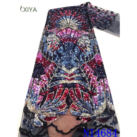 New Design Sequin Lace Fabric High Quality Nigerian Net Mesh Lace Fabric with Sequins Africa Sequence Lace Fabric for Sew New Design Sequin Lace Fabric High Quality Nigerian Net Mesh Lace Fabric with Sequins Africa Sequence Lace Fabric for Sew