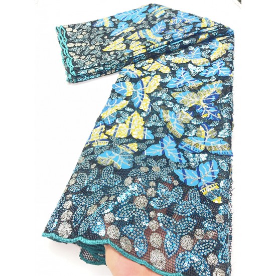 XIYA Lace Fabric Ankara Print Wax With Mesh Lace Mix Nigeria French Tulle Beautiful African Lace Fabric High Quality 3879B XIYA Lace Fabric Ankara Print Wax With Mesh Lace Mix Nigeria French Tulle Beautiful African Lace Fabric High Quality 3879B