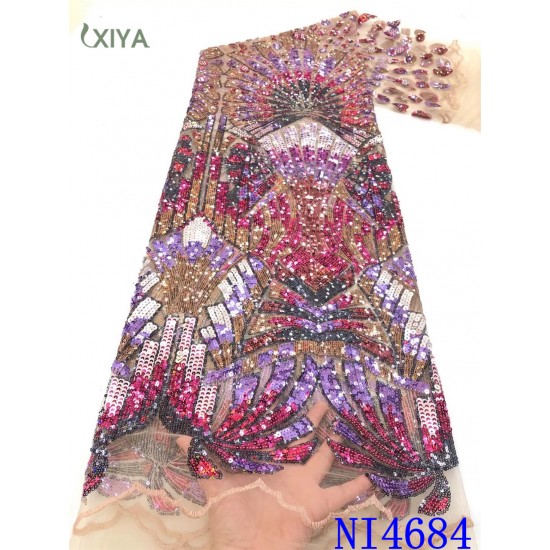 New Design Sequin Lace Fabric High Quality Nigerian Net Mesh Lace Fabric with Sequins Africa Sequence Lace Fabric for Sew New Design Sequin Lace Fabric High Quality Nigerian Net Mesh Lace Fabric with Sequins Africa Sequence Lace Fabric for Sew