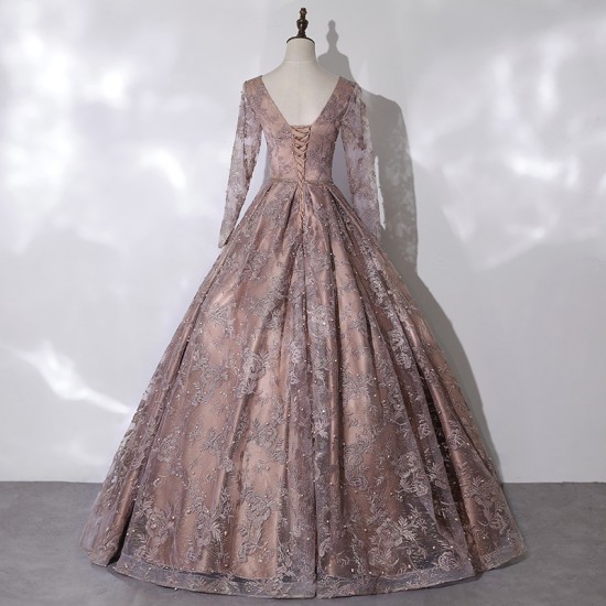 Long Sleeve Quinceanera Dress Sexy V-neck Ball Gown Luxury Lace Ball Dress Vintage Quinceanera Dresses Vestidos De 15 Long Sleeve Quinceanera Dress Sexy V-neck Ball Gown Luxury Lace Ball Dress Vintage Quinceanera Dresses Vestidos De 15