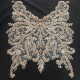 Gold Rhinestone bead applique, heavy bead handmade rhinestone applique for bridal sash, bridal headpiece, one piece Gold Rhinestone bead applique, heavy bead handmade rhinestone applique for bridal sash, bridal headpiece, one piece