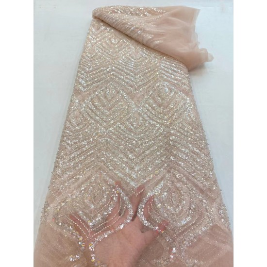 Embroidery Sequence Lace Fabric High Quality Beaded Sequin Africa French Net Mesh Tulle Sequins Wedding Party Lace Fabric Embroidery Sequence Lace Fabric High Quality Beaded Sequin Africa French Net Mesh Tulle Sequins Wedding Party Lace Fabric