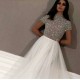 New Arrival High Neck White Evening Dresses Long Dubai Arabic Prom Gowns Silver Beading Formal Dress Party robe de soiree New Arrival High Neck White Evening Dresses Long Dubai Arabic Prom Gowns Silver Beading Formal Dress Party robe de soiree