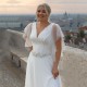 Plus Size Boho Chiffon Wedding Dress Short Sleeve V-Neck A-Line With Belt Large Size Custom Made Bridal Gown Robe De Mariee Plus Size Boho Chiffon Wedding Dress Short Sleeve V-Neck A-Line With Belt Large Size Custom Made Bridal Gown Robe De Mariee