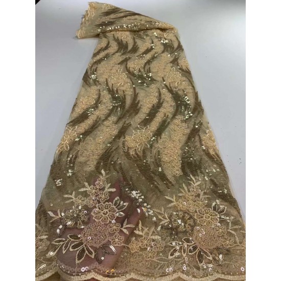New African lace fabric 2021 high quality Gold Line lace fabric Latest French Cord lace fabric with Sequins for Wedding New African lace fabric 2021 high quality Gold Line lace fabric Latest French Cord lace fabric with Sequins for Wedding