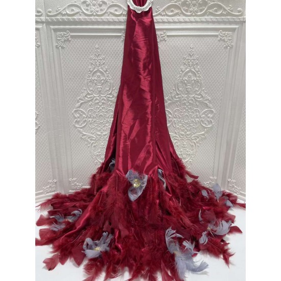 Grey Purple Pink Gold Blue Wine Red Lace Fabric with Chiffon lace African Satin Fabric Silk Material For Women Dress 5 yards