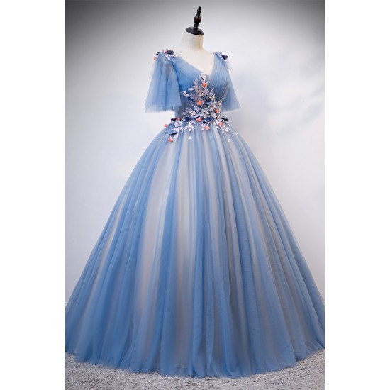 Fashion V-neck Quinceanera Dresses Vestidos Quinceanera 2021 Tulle Lace Appliques Flower Princess Gowns For Graduation Party Fashion V-neck Quinceanera Dresses Vestidos Quinceanera 2021 Tulle Lace Appliques Flower Princess Gowns For Graduation Party