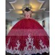 Red Beaded Ball Gown Quinceanera Dresses Gold Appliques Sweet 16 Dress Pageant Gowns vestido de 15 anos años quinceañera Red Beaded Ball Gown Quinceanera Dresses Gold Appliques Sweet 16 Dress Pageant Gowns vestido de 15 anos años quinceañera