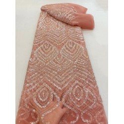 Handmade Lace African French Lace Fabric Sequins High Quality Beaded Ghana Lace For Nigerian Lace Fabrics For Party Dress