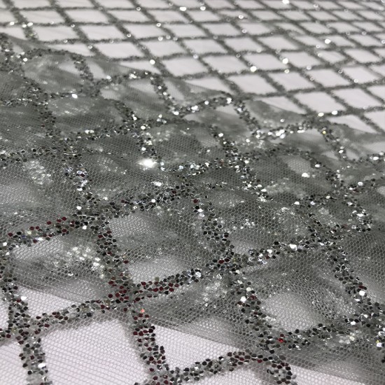 Fashion Plaid African Net Lace Guipure Silver Glitter French Sequin Fabric for Sewing Clothes Soft Voile Tulle Mesh Fashion Plaid African Net Lace Guipure Silver Glitter French Sequin Fabric for Sewing Clothes Soft Voile Tulle Mesh