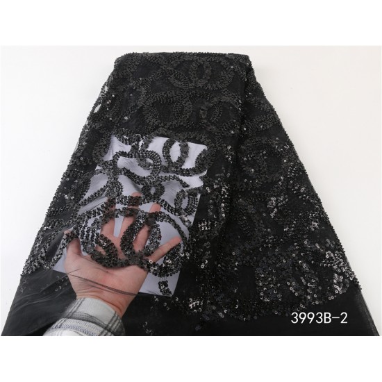 NI.AI NEW High Quality 2021 Tulle sequins French Nigerian Lace Fabrics Pearls Embroidered Gold African Lace Fabric 3993B NI.AI NEW High Quality 2021 Tulle sequins French Nigerian Lace Fabrics Pearls Embroidered Gold African Lace Fabric 3993B