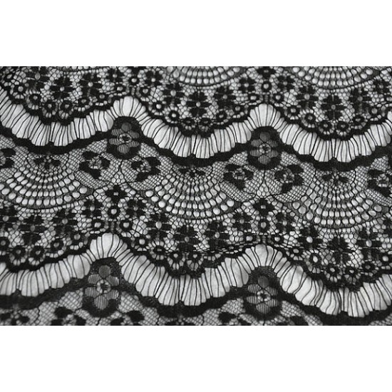10 yards black Lace Fabric with pattern, Eyelash Design 10 yards black Lace Fabric with pattern, Eyelash Design