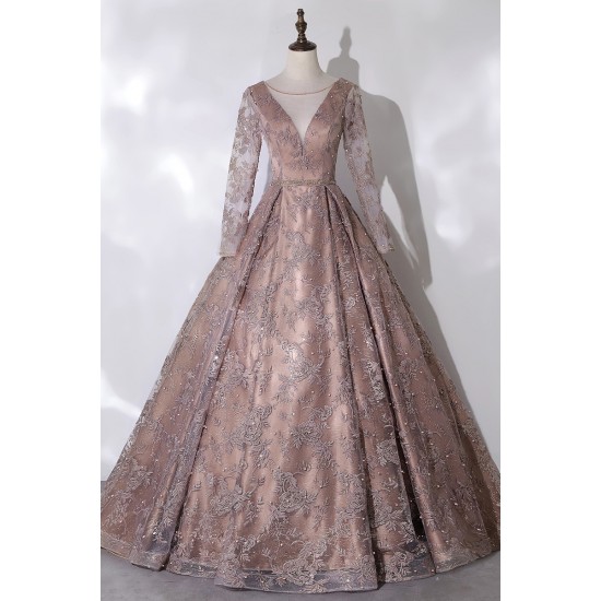 Long Sleeve Quinceanera Dress Sexy V-neck Ball Gown Luxury Lace Ball Dress Vintage Quinceanera Dresses Vestidos De 15 Long Sleeve Quinceanera Dress Sexy V-neck Ball Gown Luxury Lace Ball Dress Vintage Quinceanera Dresses Vestidos De 15