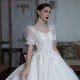 Julia Kui Puff Sleeve Ball Gown Wedding Gown With Gorgeous Lace Luxury Chapel Train vestido De noiva Julia Kui Puff Sleeve Ball Gown Wedding Gown With Gorgeous Lace Luxury Chapel Train vestido De noiva