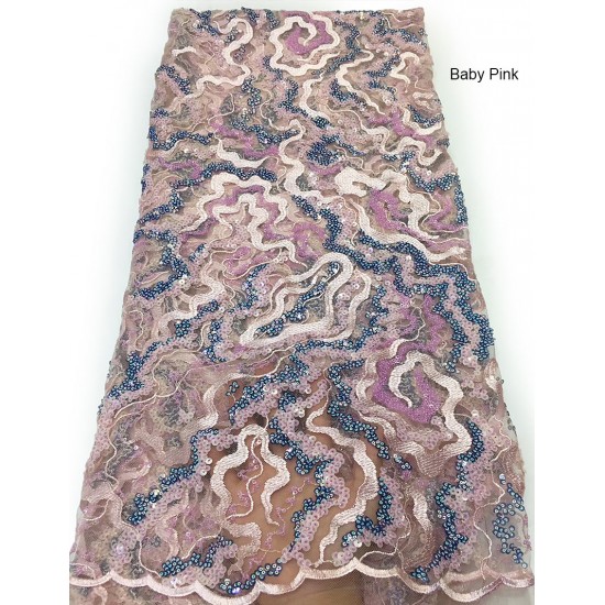 Aqua Pink Gorgeous irregular Floral French Lace Top Grade African Tulle Net Lace Fabric with Shiny Sequins 5 yards Aqua Pink Gorgeous irregular Floral French Lace Top Grade African Tulle Net Lace Fabric with Shiny Sequins 5 yards