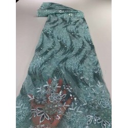 New Peach Pink Gold Nigerian Lace Fabric African Tulle Lace Fabric French Lace Fabric High Quality 5 Yards For Party Dress