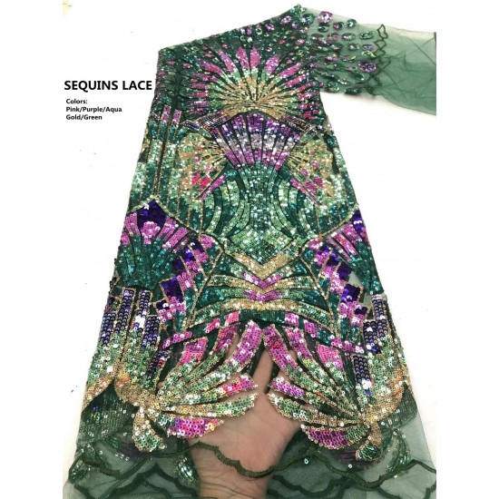 XIYA Green Lace Fabric 2021 High Quality Lace Nigerian Lace Fabric For Women Dress African Tulle Lace With Sequins NI4684 XIYA Green Lace Fabric 2021 High Quality Lace Nigerian Lace Fabric For Women Dress African Tulle Lace With Sequins NI4684