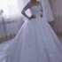 Vestido De Mariee Glittery Bride Wedding Dresses 2021 Ball Gown Long Sleeves Plus Size Princess Sequin Bridal Gowns