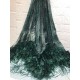 (5yards/pc) High quality green sequins French net lace fabric with feathers luxury African party tulle lace FXZ027 (5yards/pc) High quality green sequins French net lace fabric with feathers luxury African party tulle lace FXZ027