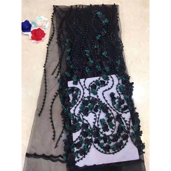 New design 3D flowers African Lace Fabric With bead Embroidery Mesh Tulle Lace Fabric For Wedding BZL-12.199 New design 3D flowers African Lace Fabric With bead Embroidery Mesh Tulle Lace Fabric For Wedding BZL-12.199