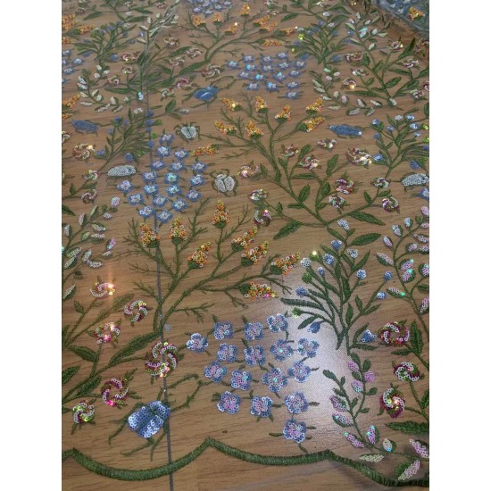 Luxury African Hard Yarn Lace Hand Cut African Lace Fabric Beautiful Nigerian Clothing Sewn Lace Fabric with many sequins Luxury African Hard Yarn Lace Hand Cut African Lace Fabric Beautiful Nigerian Clothing Sewn Lace Fabric with many sequins