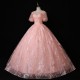 Party Dress Pink Quinceanera Dresses Classic Puff Sleeve Luxury Lace Ball Gown Elegant Pearl Beaded Prom Dress Party Dress Pink Quinceanera Dresses Classic Puff Sleeve Luxury Lace Ball Gown Elegant Pearl Beaded Prom Dress