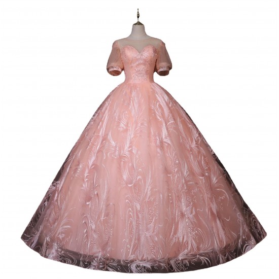 Party Dress Pink Quinceanera Dresses Classic Puff Sleeve Luxury Lace Ball Gown Elegant Pearl Beaded Prom Dress Party Dress Pink Quinceanera Dresses Classic Puff Sleeve Luxury Lace Ball Gown Elegant Pearl Beaded Prom Dress