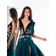 Dark Green Evening Dresses Deep V Neck Beads High Side Split Women Receiption Gowns Custom Made Sexy Prom Dress Dark Green Evening Dresses Deep V Neck Beads High Side Split Women Receiption Gowns Custom Made Sexy Prom Dress