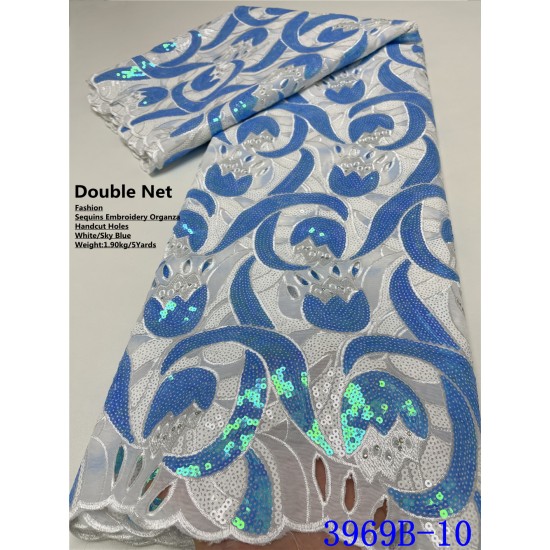 XIYA White Handcut Sequins African Lace Fabric 5 Yards High Quality Organza Embroidery Lace Material Nigerian Asoebi 3969B XIYA White Handcut Sequins African Lace Fabric 5 Yards High Quality Organza Embroidery Lace Material Nigerian Asoebi 3969B