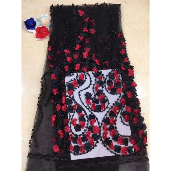 New design 3D flowers African Lace Fabric With bead Embroidery Mesh Tulle Lace Fabric For Wedding BZL-12.199 New design 3D flowers African Lace Fabric With bead Embroidery Mesh Tulle Lace Fabric For Wedding BZL-12.199