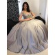 Gray Quinceanera Dresses Ball Gown Satin Formal Party Robes De Soirée Luxury Sweet 18 Princess Pageant Long Prom Dress Gray Quinceanera Dresses Ball Gown Satin Formal Party Robes De Soirée Luxury Sweet 18 Princess Pageant Long Prom Dress