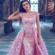 Stunning Pink Appliques Beads Evening Gown Prom Removable Train Backless Robe De Soiree Vestidos De Fiesta Noche Custom Made Stunning Pink Appliques Beads Evening Gown Prom Removable Train Backless Robe De Soiree Vestidos De Fiesta Noche Custom Made