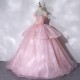 Pink Quinceanera Dresses 2021 Party Dress Off The Shoulder Luxury Lace Prom Dress Classic Ball Gown Customize Vestidos Pink Quinceanera Dresses 2021 Party Dress Off The Shoulder Luxury Lace Prom Dress Classic Ball Gown Customize Vestidos