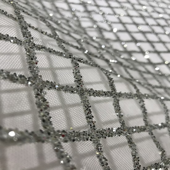 Fashion Plaid African Net Lace Guipure Silver Glitter French Sequin Fabric for Sewing Clothes Soft Voile Tulle Mesh Fashion Plaid African Net Lace Guipure Silver Glitter French Sequin Fabric for Sewing Clothes Soft Voile Tulle Mesh