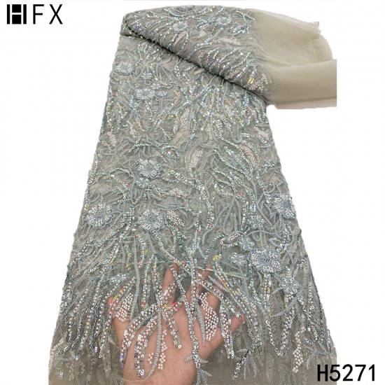 HFX Black High-End Latest Tulle Lace Fabric With Beads Luxury Evening Dress Sequins Embroidery French Lace Fabric 2021 F5271 HFX Black High-End Latest Tulle Lace Fabric With Beads Luxury Evening Dress Sequins Embroidery French Lace Fabric 2021 F5271
