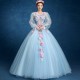 V-neck Quinceanera Dresses Long Sleeve Hand Flower Boho Wedding Party Dress Blue Gala Gowns Vestido De 15 Anos De Debutante V-neck Quinceanera Dresses Long Sleeve Hand Flower Boho Wedding Party Dress Blue Gala Gowns Vestido De 15 Anos De Debutante