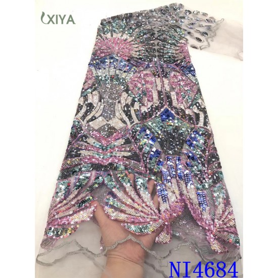 New Design Sequin Lace Fabric High Quality Nigerian Net Mesh Lace Fabric with Sequins Africa Sequence Lace Fabric for Sew New Design Sequin Lace Fabric High Quality Nigerian Net Mesh Lace Fabric with Sequins Africa Sequence Lace Fabric for Sew