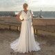 Plus Size Boho Chiffon Wedding Dress Short Sleeve V-Neck A-Line With Belt Large Size Custom Made Bridal Gown Robe De Mariee Plus Size Boho Chiffon Wedding Dress Short Sleeve V-Neck A-Line With Belt Large Size Custom Made Bridal Gown Robe De Mariee